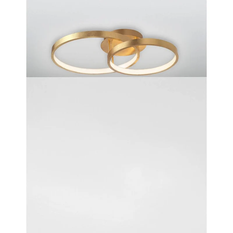 Leon LED Deckenleuchte Metall Gold