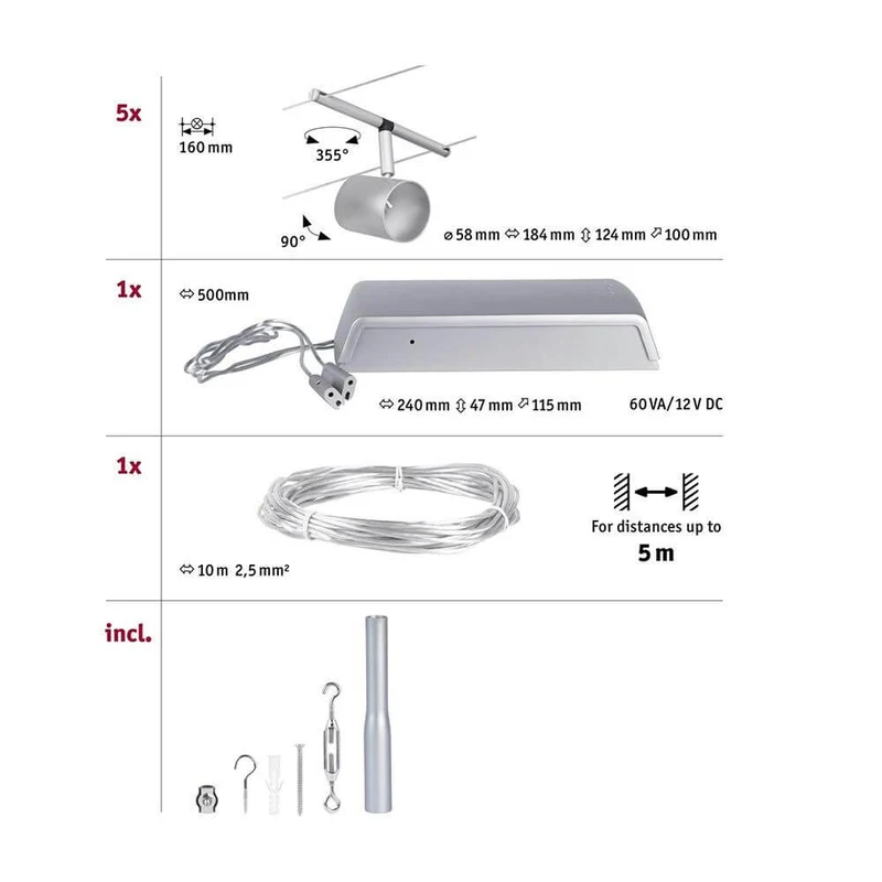 CorDuo Seilsystem Cup Basis-Set Chrom-Matt
