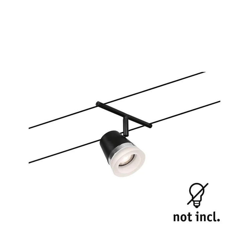 CorDuo Seilsystem Cone Einzelspot Schwarz-Matt, Chrom