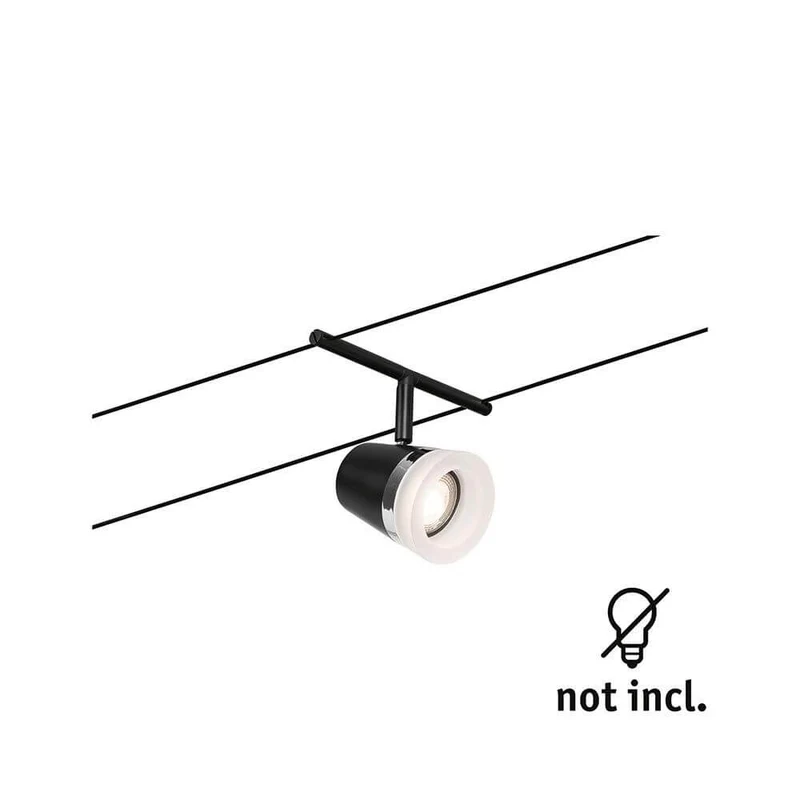 CorDuo Seilsystem Cone Einzelspot Schwarz-Matt, Chrom