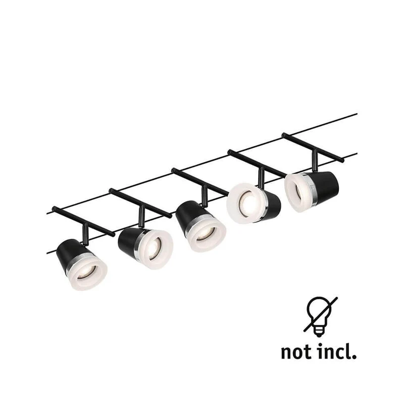 CorDuo Seilsystem 5-flammig Cone Basis-Set Schwarz, Chrom
