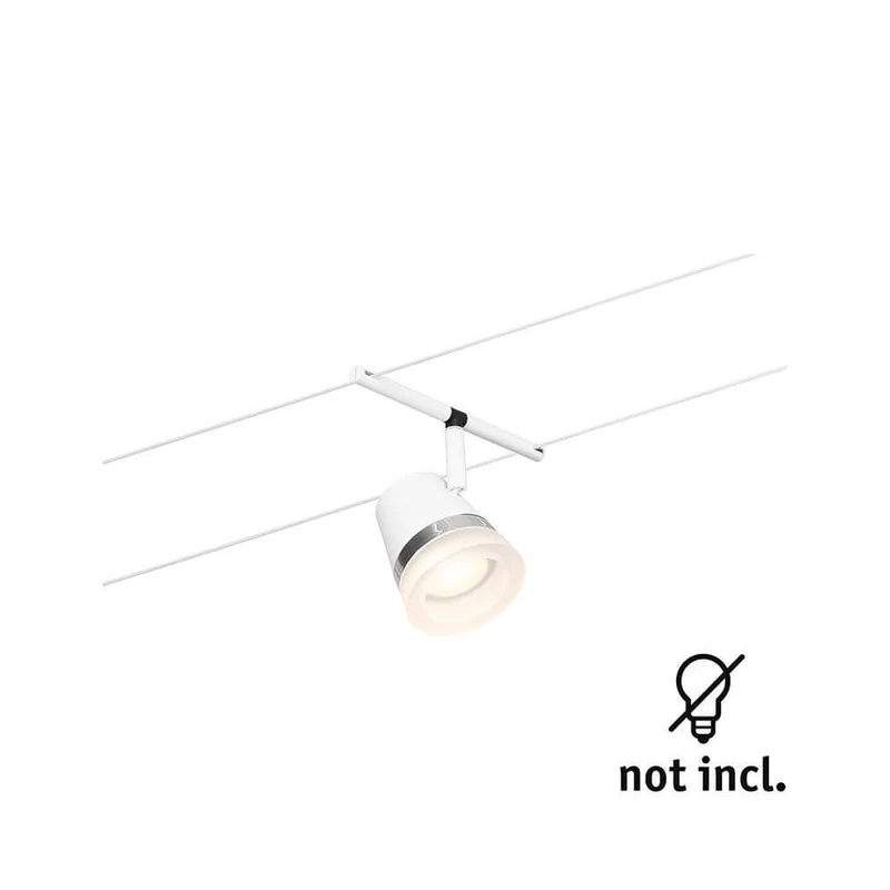 CorDuo Seilsystem Cone Einzelspot Weiß-Matt, Chrom