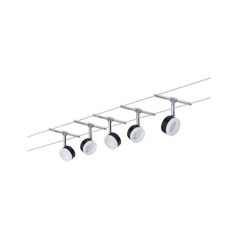 CorDuo LED Seilsystem Clear Basis-Set Schwarz, Chrom