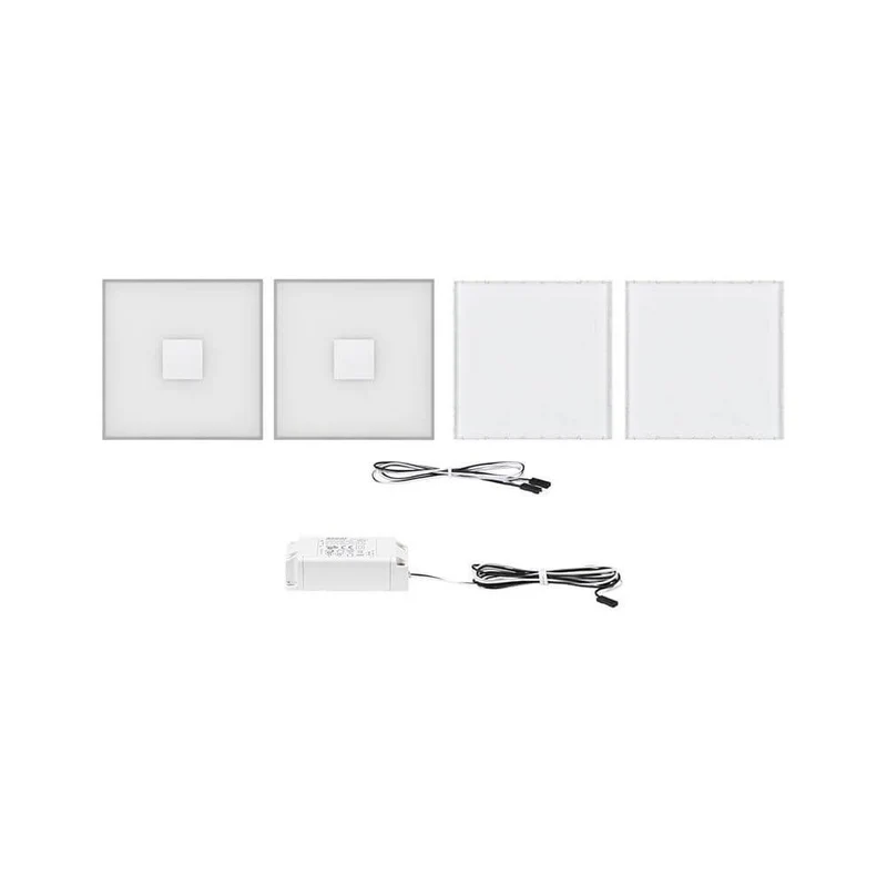 LumiTiles LED Fliesen Square 2er-Set Metall Kunststoff, Weiß
