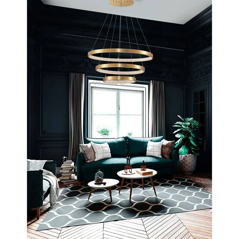 Preston LED Hängelampe Ø 80cm Antik Gold