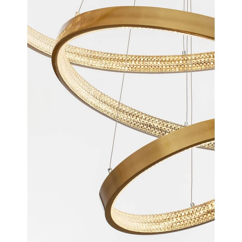 Preston LED Hängelampe Ø 80cm Antik Gold