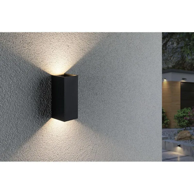 LED Außenwandleuchte Flame Eckig 65x70mm Anthrazit