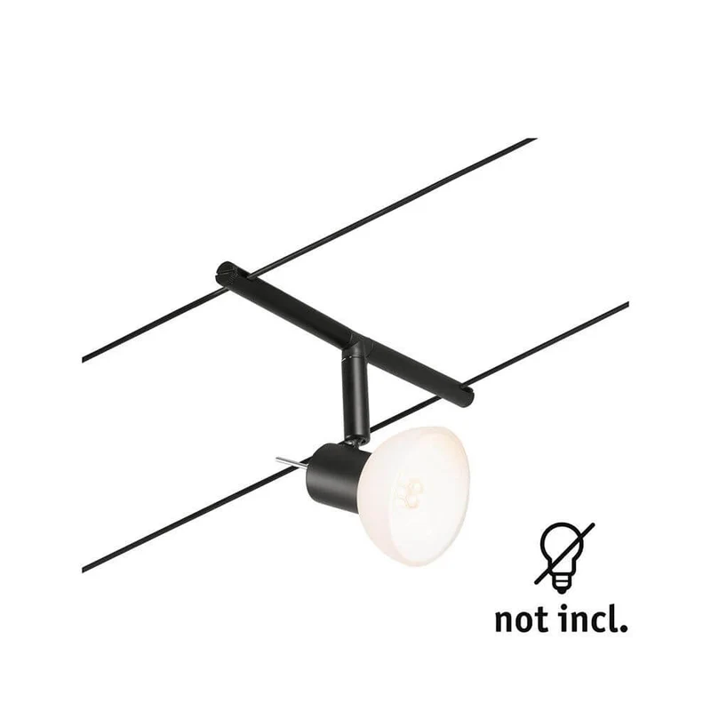 CorDuo Seilsystem Sheela Einzelspot Schwarz-Matt, Chrom