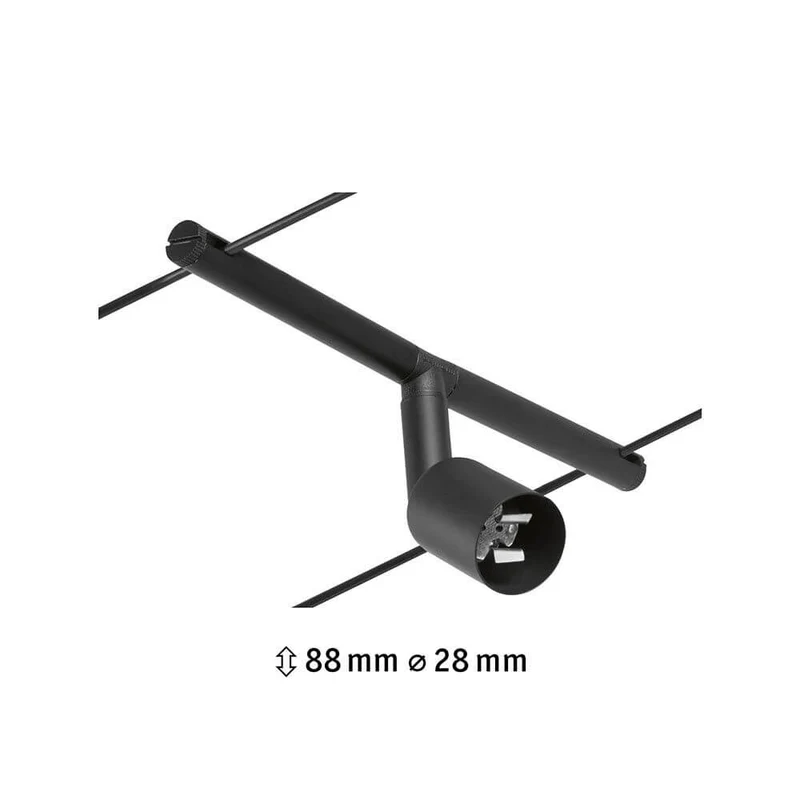 CorDuo Seilsystem Salt Einzelspot Schwarz-Matt, Chrom
