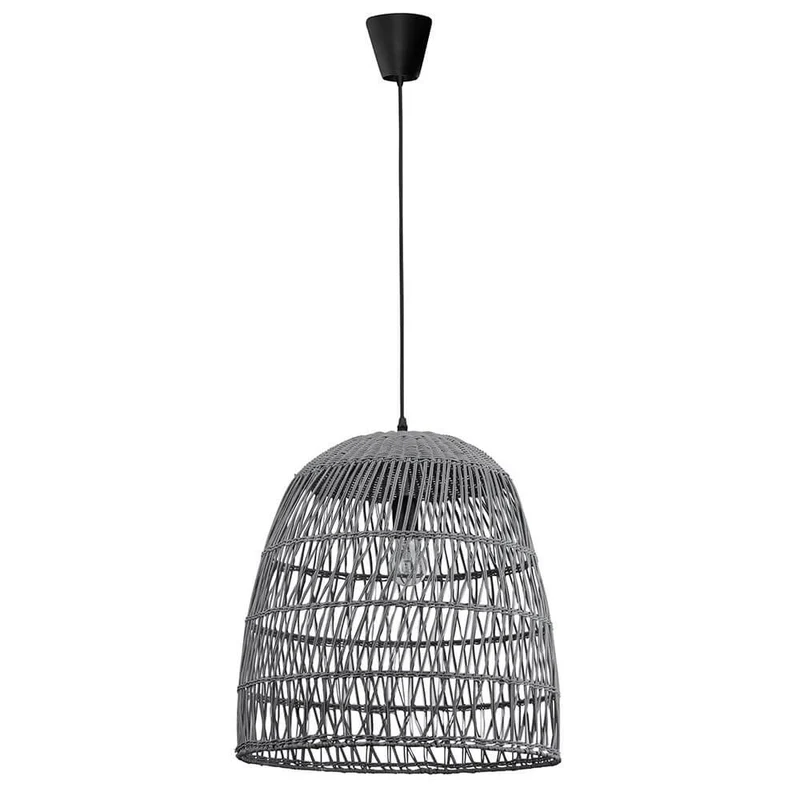 Destin Hängelampe Grau Rattan