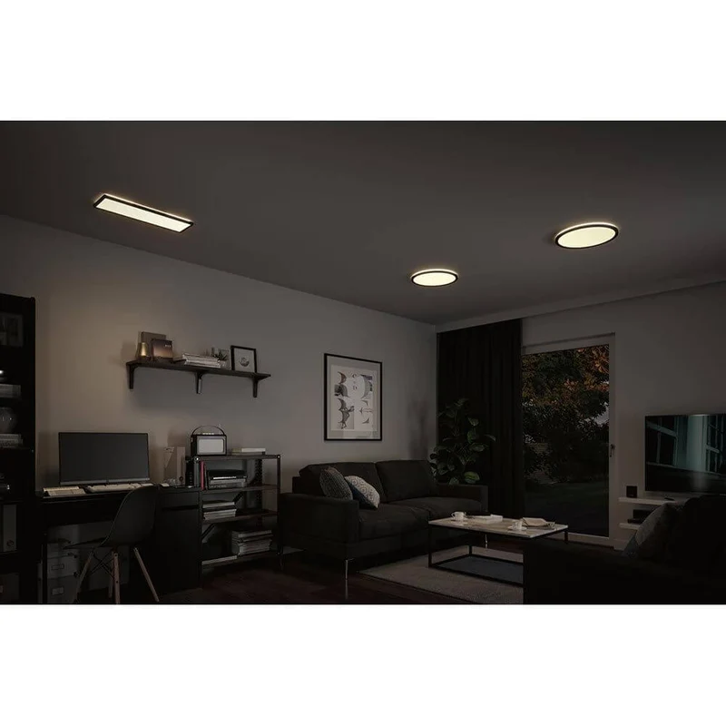 LED Panel Atria Shine Eckig Schwarz mit Stufen-Dimmer