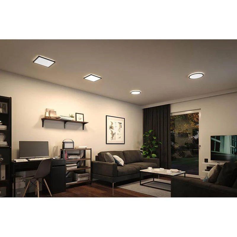 LED Decken & Wand Panel Atria Shine 4000K Schwarz