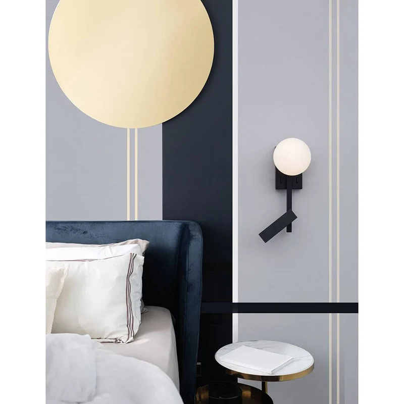 Joline LED Glas-Wandleuchte Sandig Schwarz