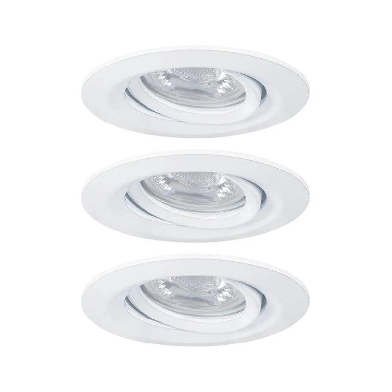 LED Einbauleuchte Nova Mini Basis-Set schwenkbar Rund 66mm Weiß