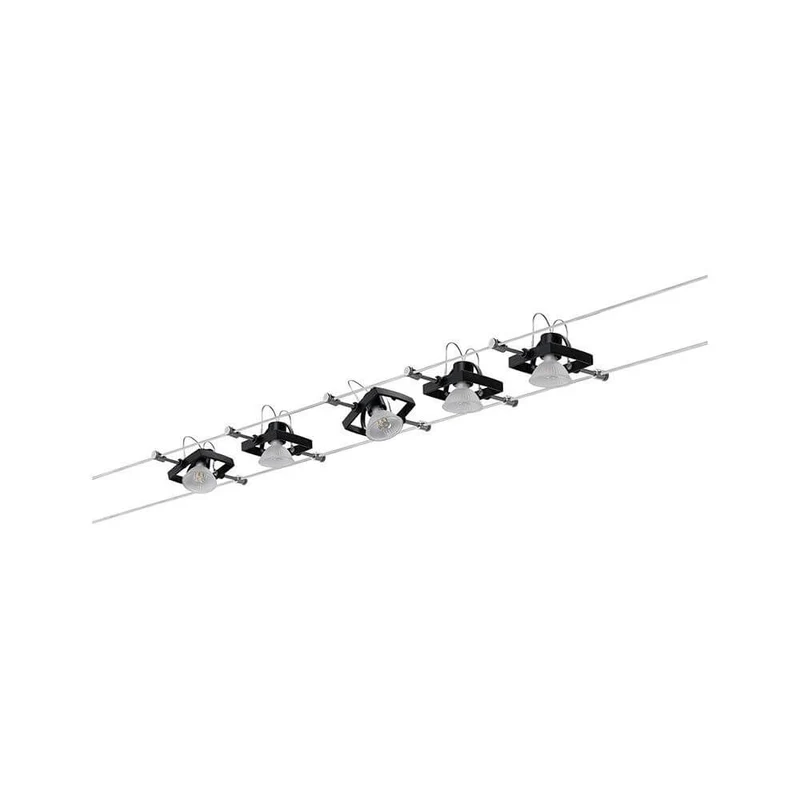 Seilsystem Mac II Basis-Set 5-flammig Schwarz-Matt