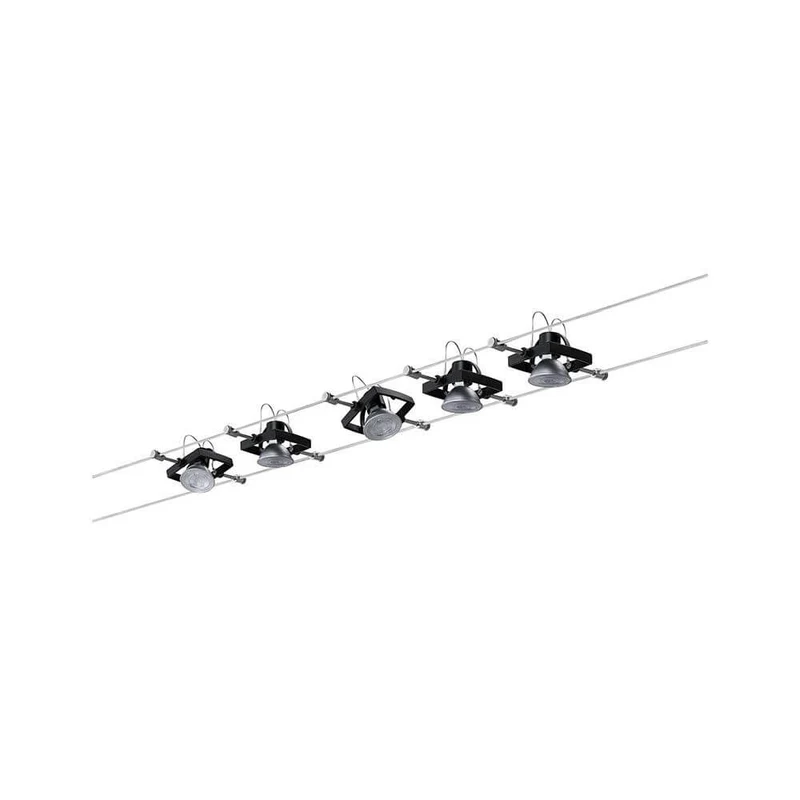 Seilsystem Mac II Basis-Set 5-flammig Schwarz-Matt