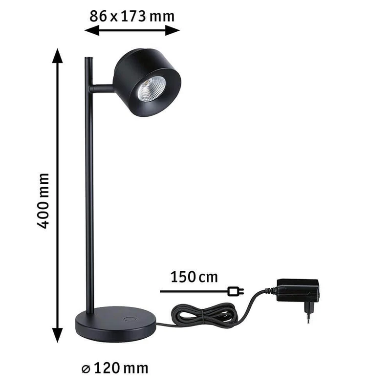 LED Tischleuchte Puric Pane Touch-Dimmer Schwarz