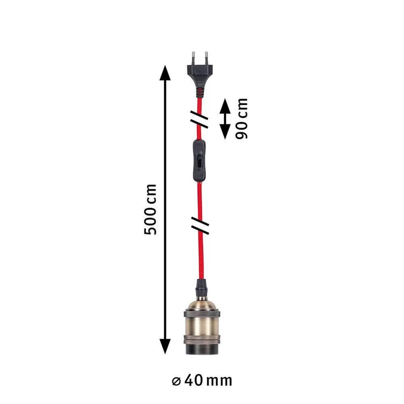 Neordic Pendelleuchte Eldar inkl. Stecker Rot, Chrom