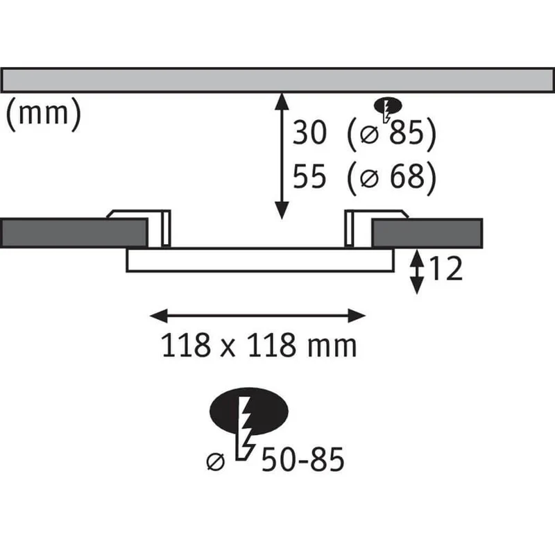 VariFit LED Einbaupanel Areo Eckig