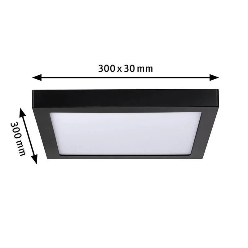 LED Panel Abia Eckig Schwarz-Matt