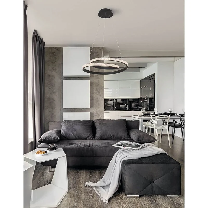 Grania LED Hängelampe Sandig-Schwarz