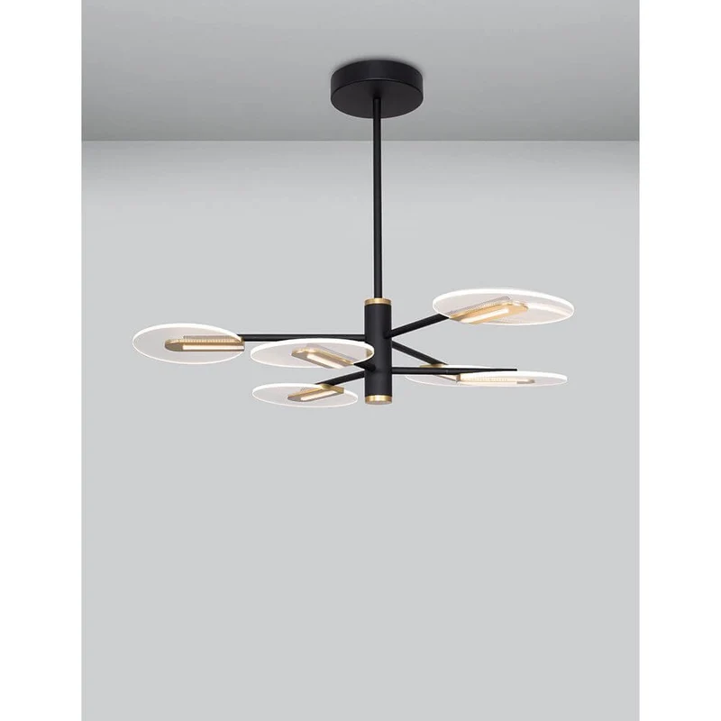 Genti LED Hängelampe Schwarz, Gold