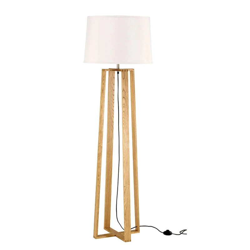 Alma Naturholz-Stehleuchte 167cm Weiß