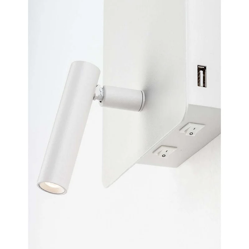 Zen LED Wandleuchte mit Lesearm & USB