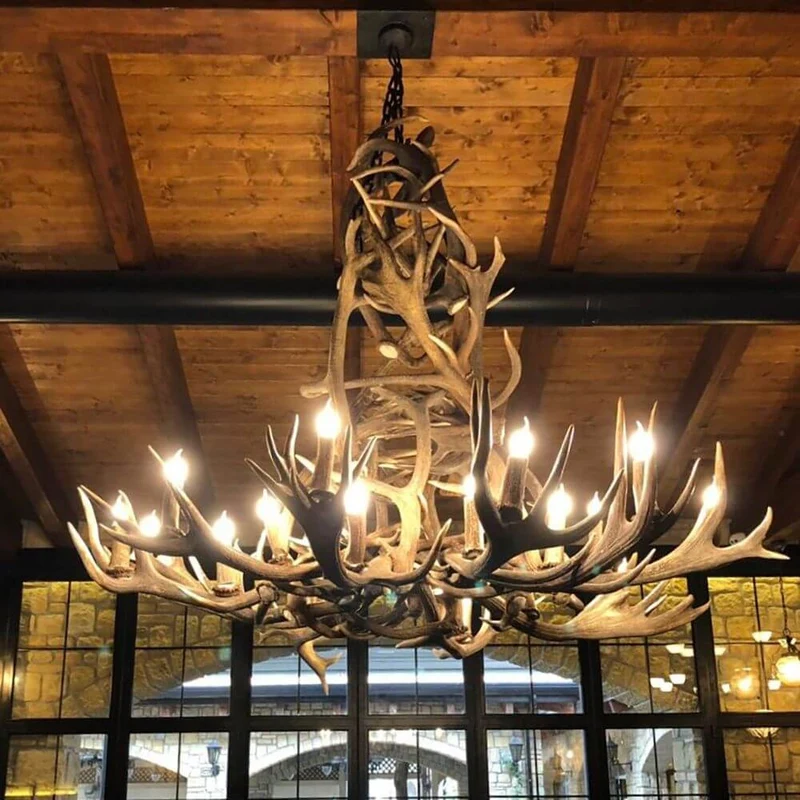XXL Chalet Geweih Kronleuchter Ø 200cm