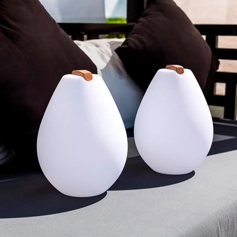 Akku LED-Dekolampe Vessel 2 mit Holzgriff & App-Steuerung