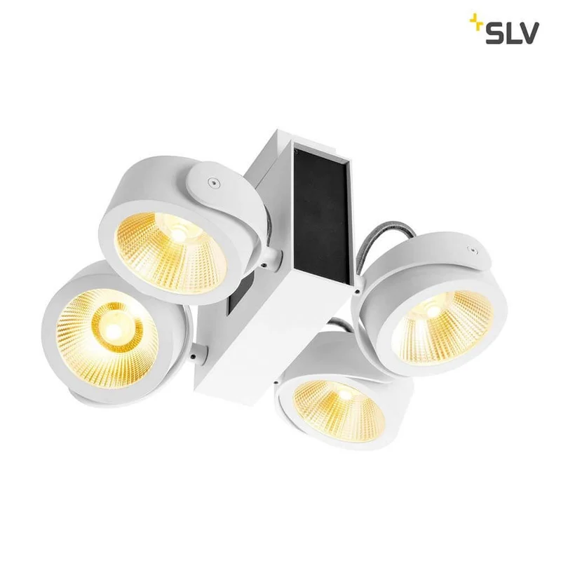 Tec Kalu LED Aufbauleuchte Quad Weiß, Schwarz