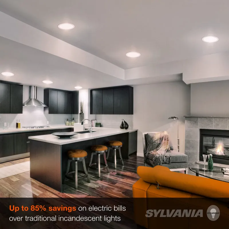 SYLVANIA LED BR40 Flood Light Bulb, 85W = 13W, 10 Year, Dimmable, Frosted Finish, 1050 Lumens, 5000K, Daylight - 2 Pk