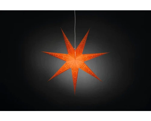 3x B-Ware Konstsmide 78 cm Oranger Papierstern Lichtobjekt für Innenbeleuchtung