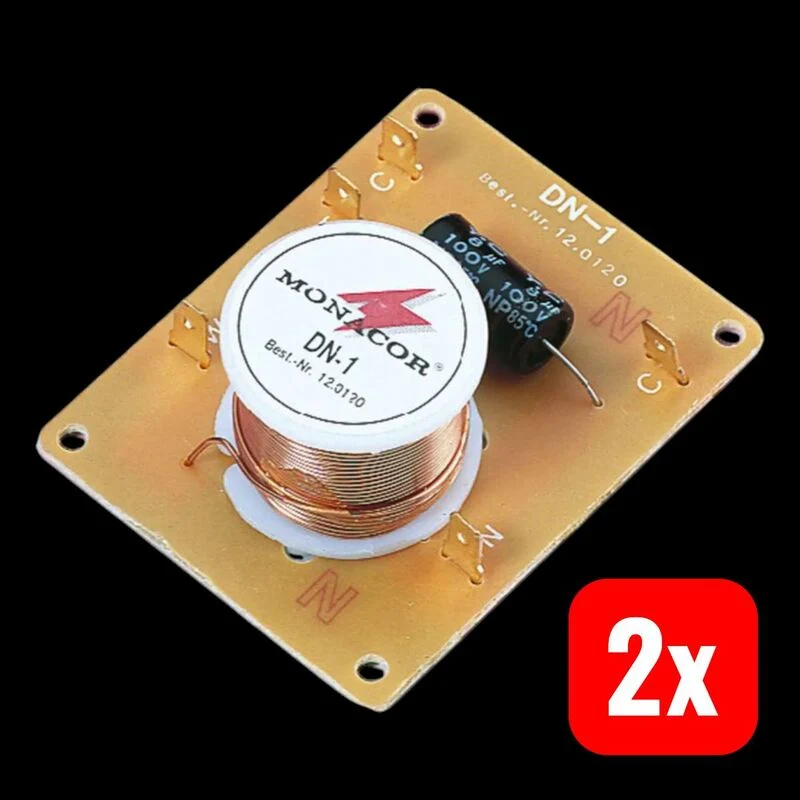 2x B-Ware Monacor 2-Wege Frequenzweiche DN-1 60W 8 Ohm Signalverteilung Audioqualität