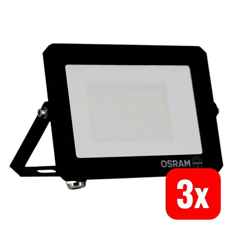 3x B-Ware OSRAM FLOODLIGHT LUX 30W 830 Schwarz LED Flutlichtstrahler IP65 2700 lm