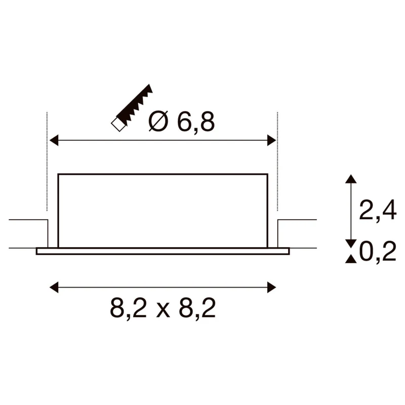 SLV NEW TRIA 68 Deckeneinbauleuchte quadratisch GU10 68 mm | 1007371 / 1007372 / 1007373
