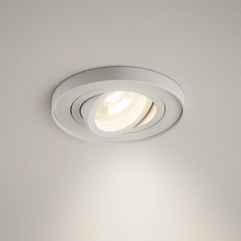 LED Einbaustrahler inkl. GU10 Fassung | Weiß o. Schwarz | Rund Ø98mm | Aluminium | IP20 | 230V | extra-flach | dimmbar