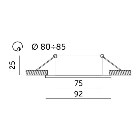 Einbaustrahler STAR aus Aluminium Eckig 92mm X 92mm IP20 inkl. GU10 Fassung 230V | extra-flach | dimmbar