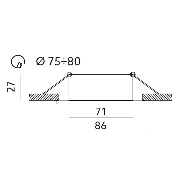 Einbaustrahler STAR aus Aluminium Rund Ø86mm IP20 inkl. GU10 Fassung 230V