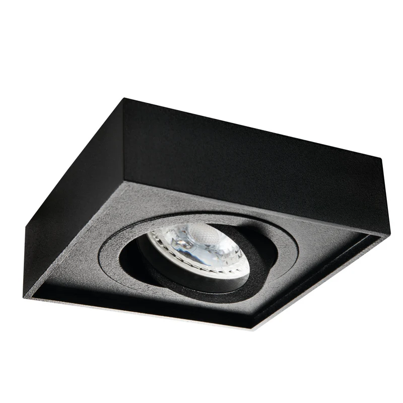 Einbaustrahler aus Aluminium Stahl Eckig 98mm x 98mm IP20 inkl. GU10 Fassung 230V | extra-flach | dimmbar