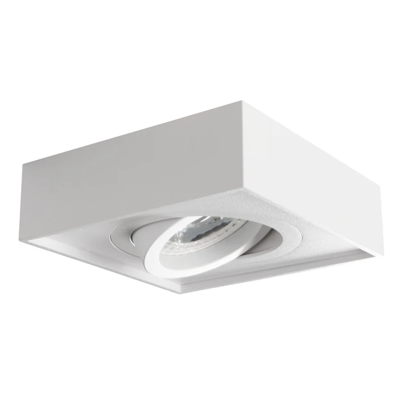 Einbaustrahler aus Aluminium Stahl Eckig 98mm x 98mm IP20 inkl. GU10 Fassung 230V | extra-flach | dimmbar