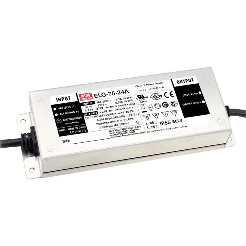 B-Ware Mean Well LED-Treiber ELG-75-42A-3Y dimmbar 75.6W 1.8A 21-42V IP65 Aluminium