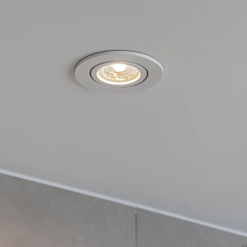 LED Einbaustrahler 9605M | Aluminium | für Badezimmer | Weiß-Matt | IP44 | Dimmbar| umweltfreundlich | inkl. GU10 Fassung | 230V | extra-flach
