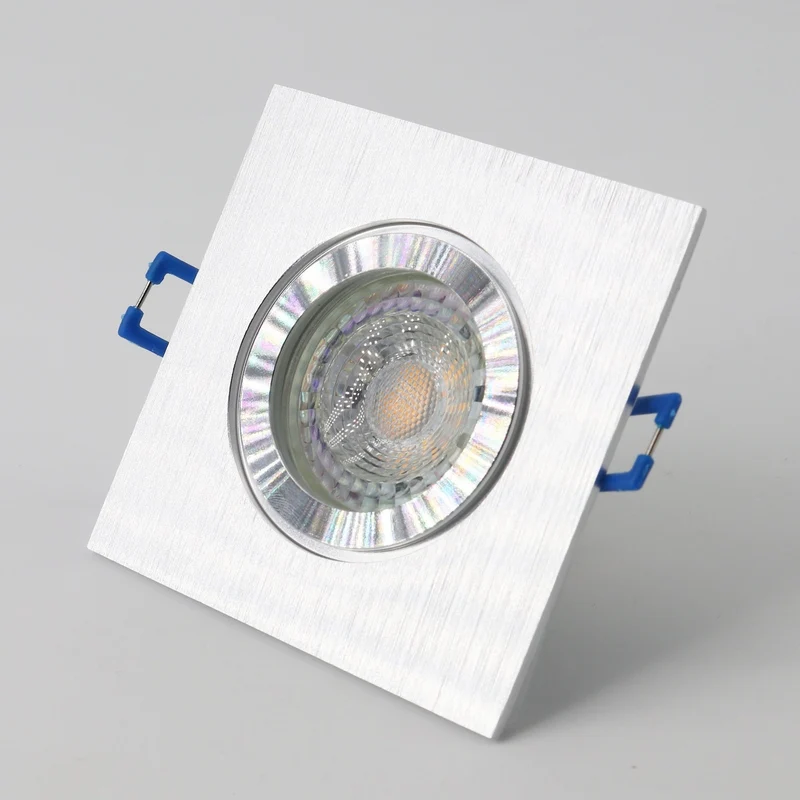 LED Einbaustrahler für Badezimmer Star IP44 | aus Aluminium | Eckig | Silber | inkl. GU10 Fassung | 230V | energieeffizient | umweltfreundlich | extra-flach | dimmbar