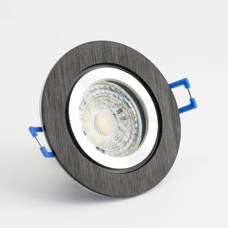 LED Einbaustrahler Star IP44 | aus Aluminium | für Badezimmer | Rund | Schwarz | inkl. GU10 Fassung | 230V | energieeffizient | umweltfreundlich | extra-flach | dimmbar