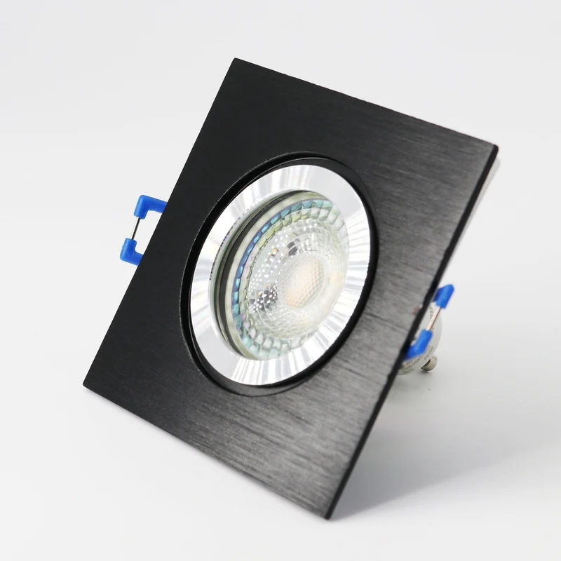 LED Einbaustrahler Star IP44 | aus Aluminium | für Badezimmer | Eckig | Schwarz | inkl. GU10 Fassung | 230V | energieeffizient | umweltfreundlich | extra-flach | dimmbar