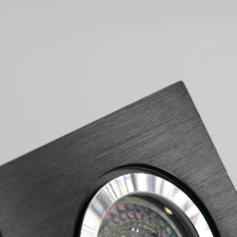 LED Einbaustrahler Star IP44 | aus Aluminium | für Badezimmer | Eckig | Schwarz | inkl. GU10 Fassung | 230V | energieeffizient | umweltfreundlich | extra-flach | dimmbar