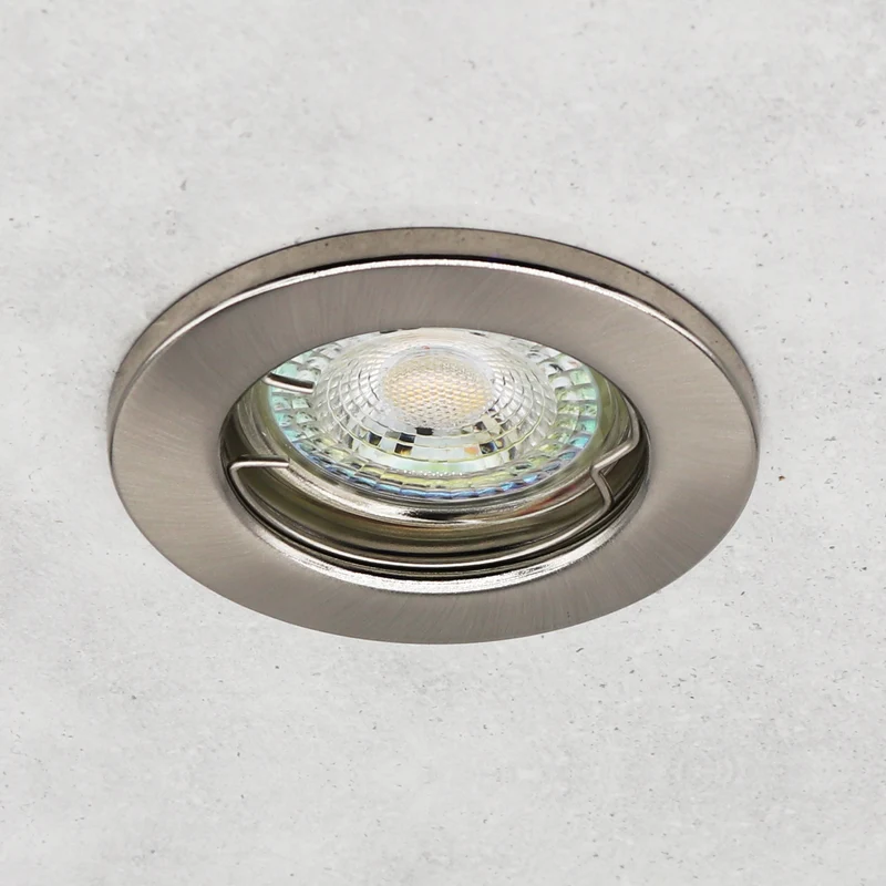 LED Einbaustrahler Decoro starr | Rund | Matt-Chrom | inkl. GU10 Fassung | 230V | energieeffizient | umweltfreundlich