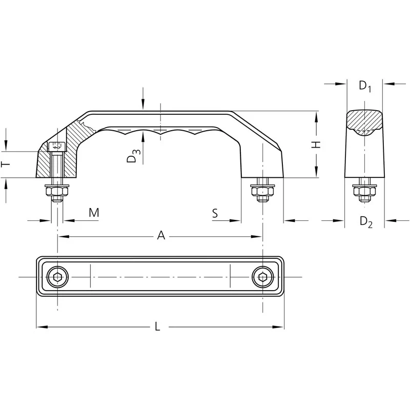 B-Ware Rohde Universalgriff RG-1P.100.84 Griffserie RG schwarz 1000N 7 Stück 19x33mm