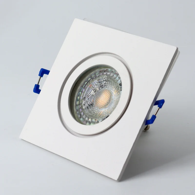 LED Einbaustrahler Star IP44 für Außen & Innen | 6.2W Warmweiß | Dimmbar | Eckig | Weiß | inkl. GU10 Fassung | 230V